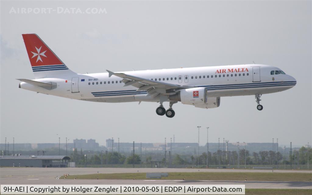 9H-AEI, 2004 Airbus A320-214 C/N 2189, KM382 from sunny Malta on final yards at sunny LEJ