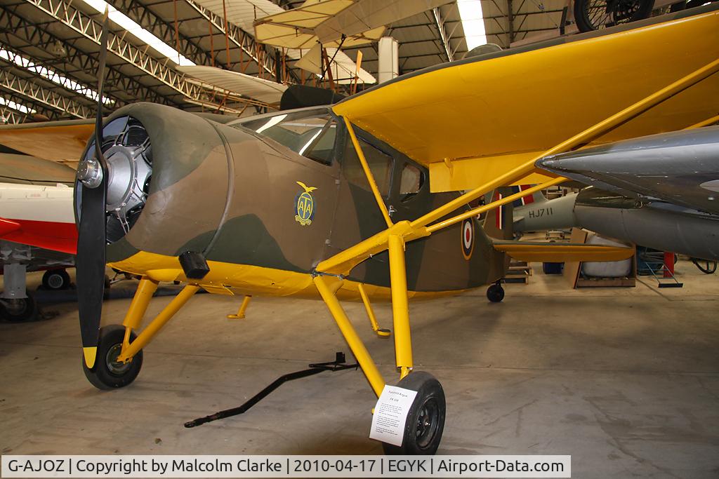 G-AJOZ, Fairchild UC-61 Argus I (24W-41A) C/N 347, Fairchild UC-61A Argus II (24W-41A) at The Yorkshire Air Museum, Elvington in 2010. Built as 42-32142 for the USAAF, arrived in England in August 1942 and served for most of the Second World War with the ATA at No 2 Ferry Pool, Whitchurch (as FK338).