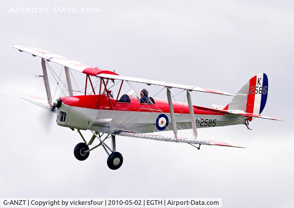 G-ANZT, 1957 Thruxton Jackaroo C/N 84176, Shuttleworth Trust Tiger Moth. Marked as 'K2585'. Old Warden, Bedfordshire.