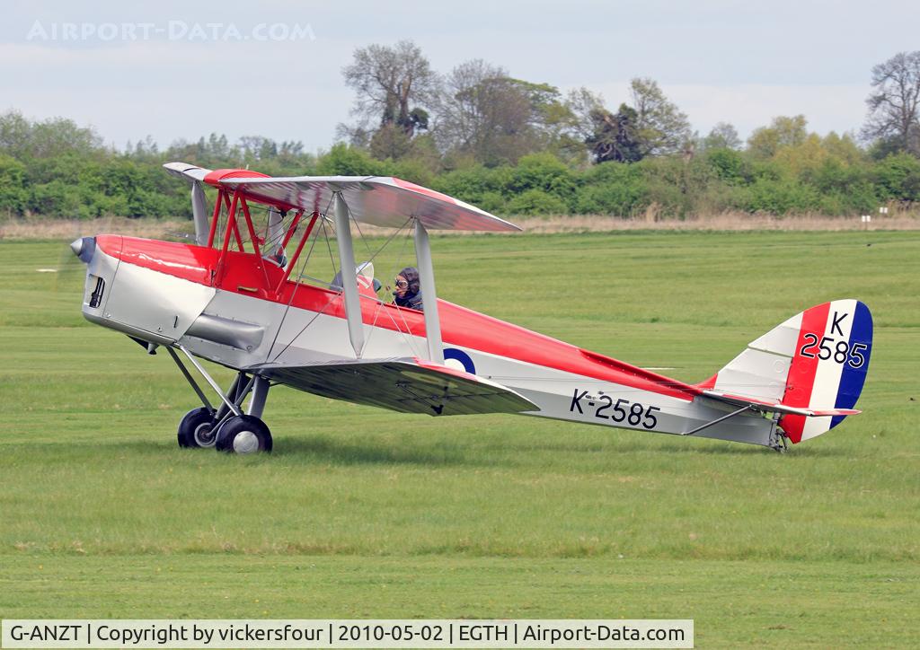 G-ANZT, 1957 Thruxton Jackaroo C/N 84176, Shuttleworth Trust Tiger Moth. Marked as 'K2585'. Old Warden, Bedfordshire.