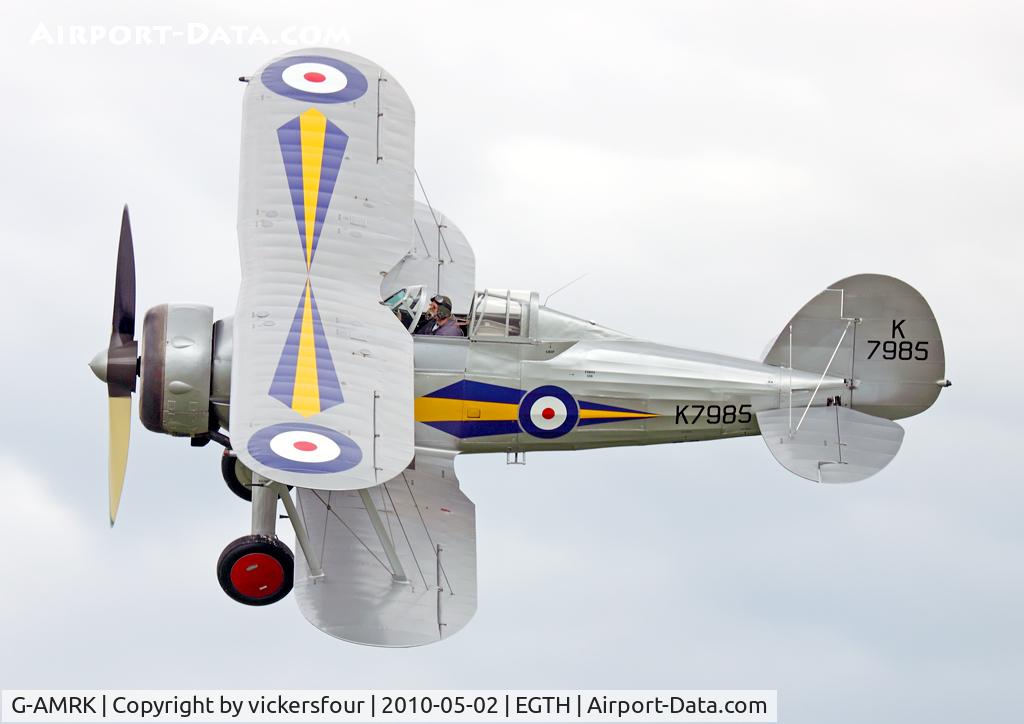 G-AMRK, 1937 Gloster Gladiator Mk1 C/N [L8032], Shuttleworth Trust. Marked as 'K7985'. Old Warden, Bedfordshire.