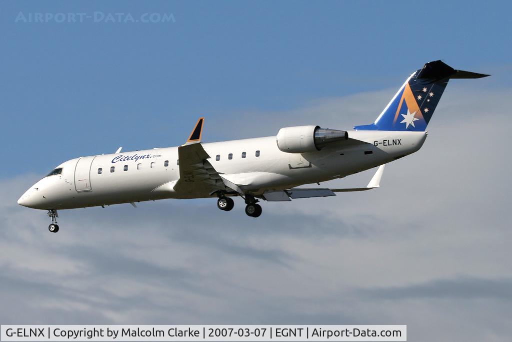 G-ELNX, 2001 Canadair CRJ-200LR (CL-600-2B19) C/N 7508, Canadair CL-600-2B19 Regional Jet CRJ-200ER at Newcastle Airport in 2007.