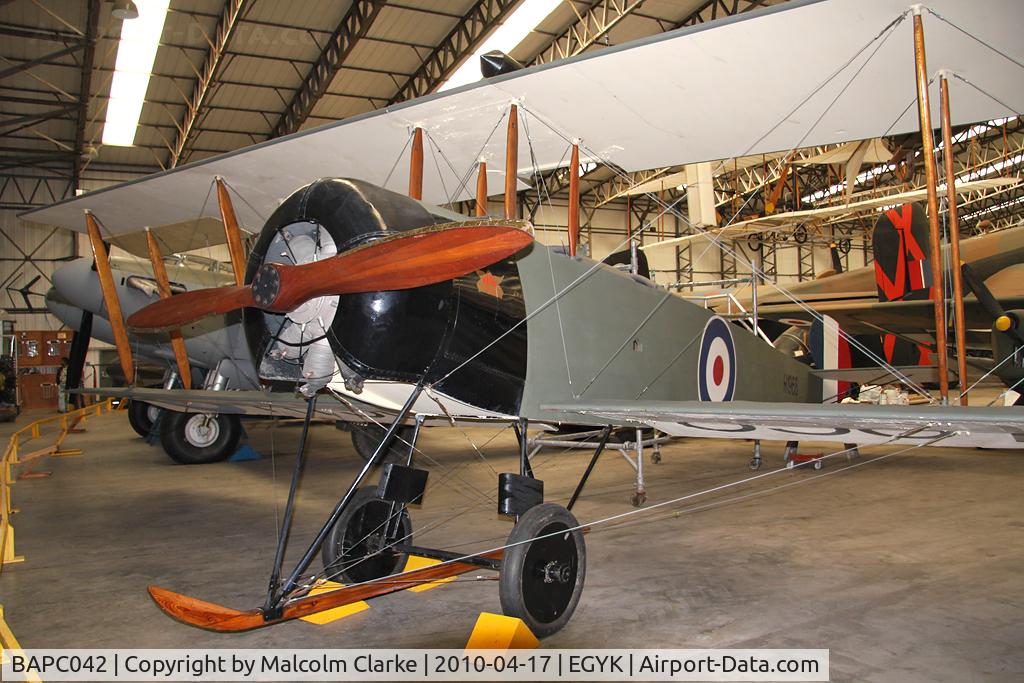 BAPC042, 1968 Avro 504K Replica C/N BAPC.042, Avro 504K (Replica) at The Yorkshire Air Museum, Elvington, N. Yorks in 1997.