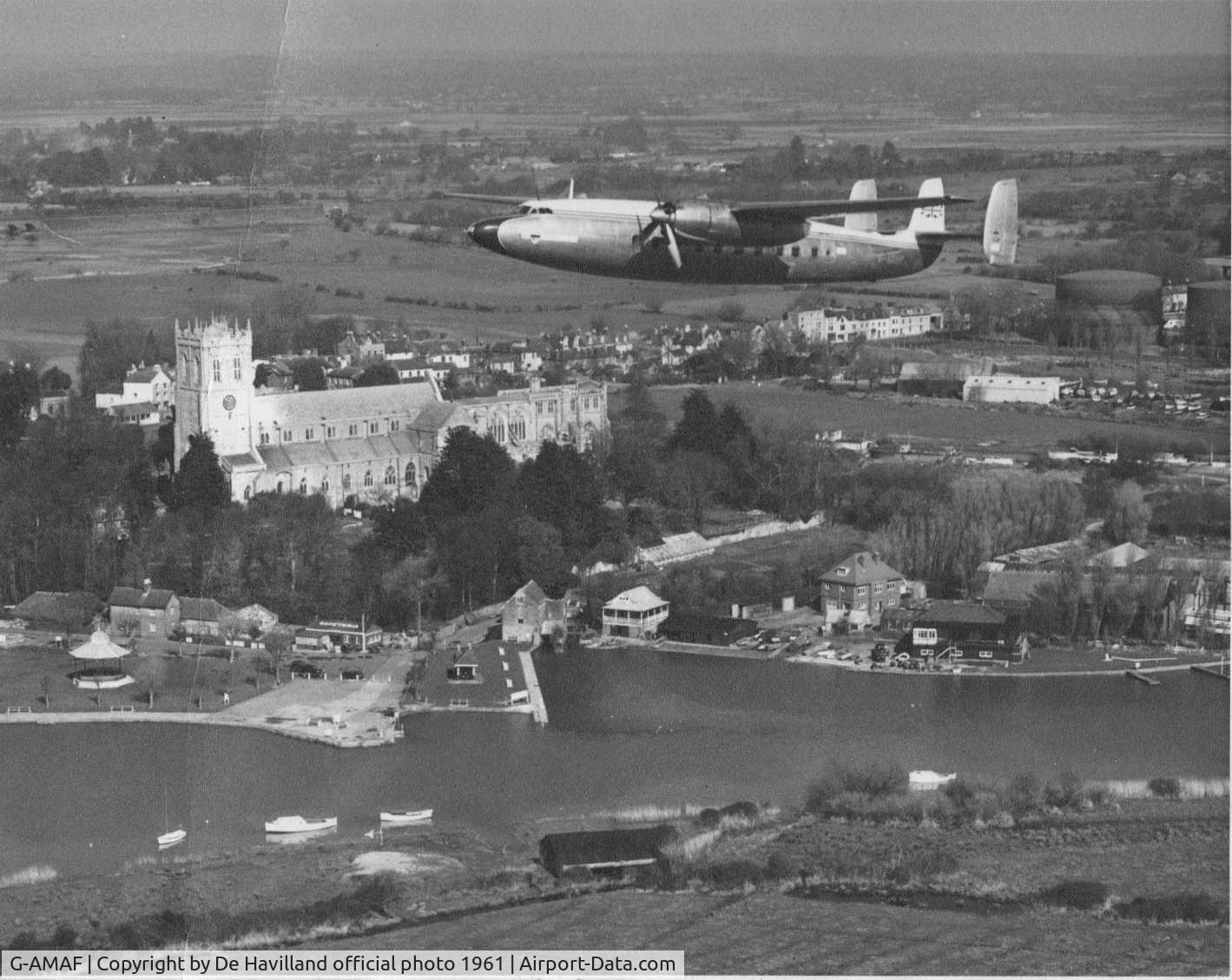 G-AMAF, 1950 Airspeed AS57 Ambassador 2 C/N 5228, Taken over Christchurch the town where it was built