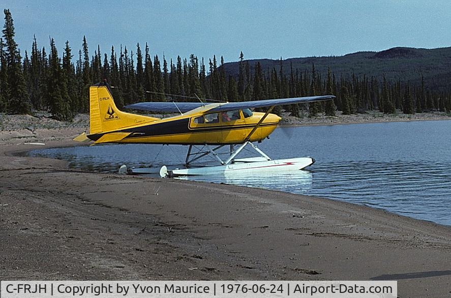 C-FRJH, 1964 Cessna 185C Skywagon C/N 185-0770, Photo taken 1976 on the shores of East Arm of Great Slave Lake, NWT