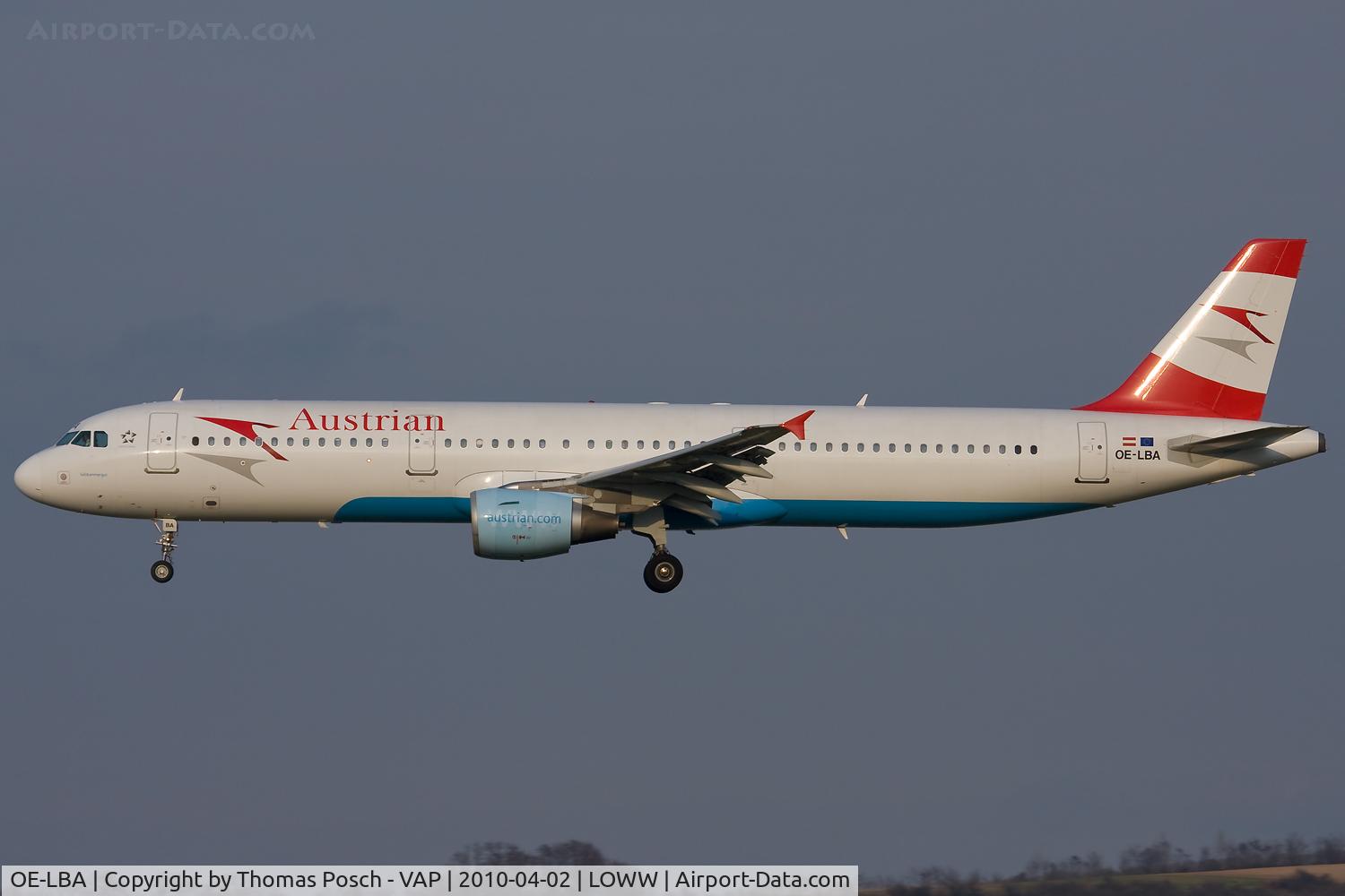 OE-LBA, 1995 Airbus A321-111 C/N 552, Austrian Airlines