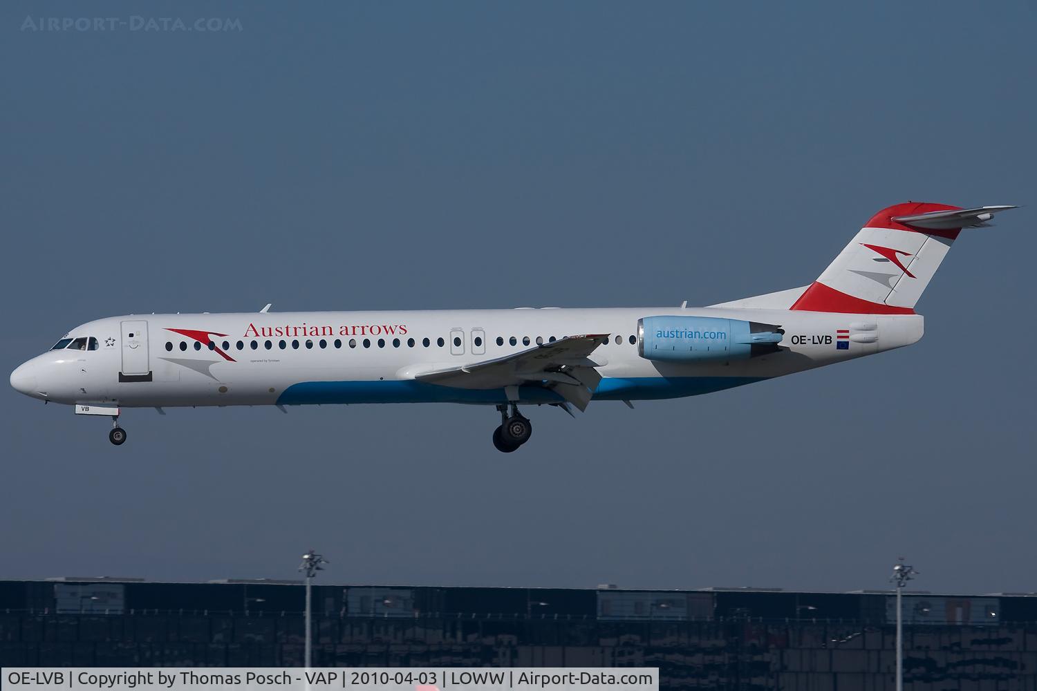OE-LVB, 1994 Fokker 100 (F-28-0100) C/N 11502, Austrian Arrows