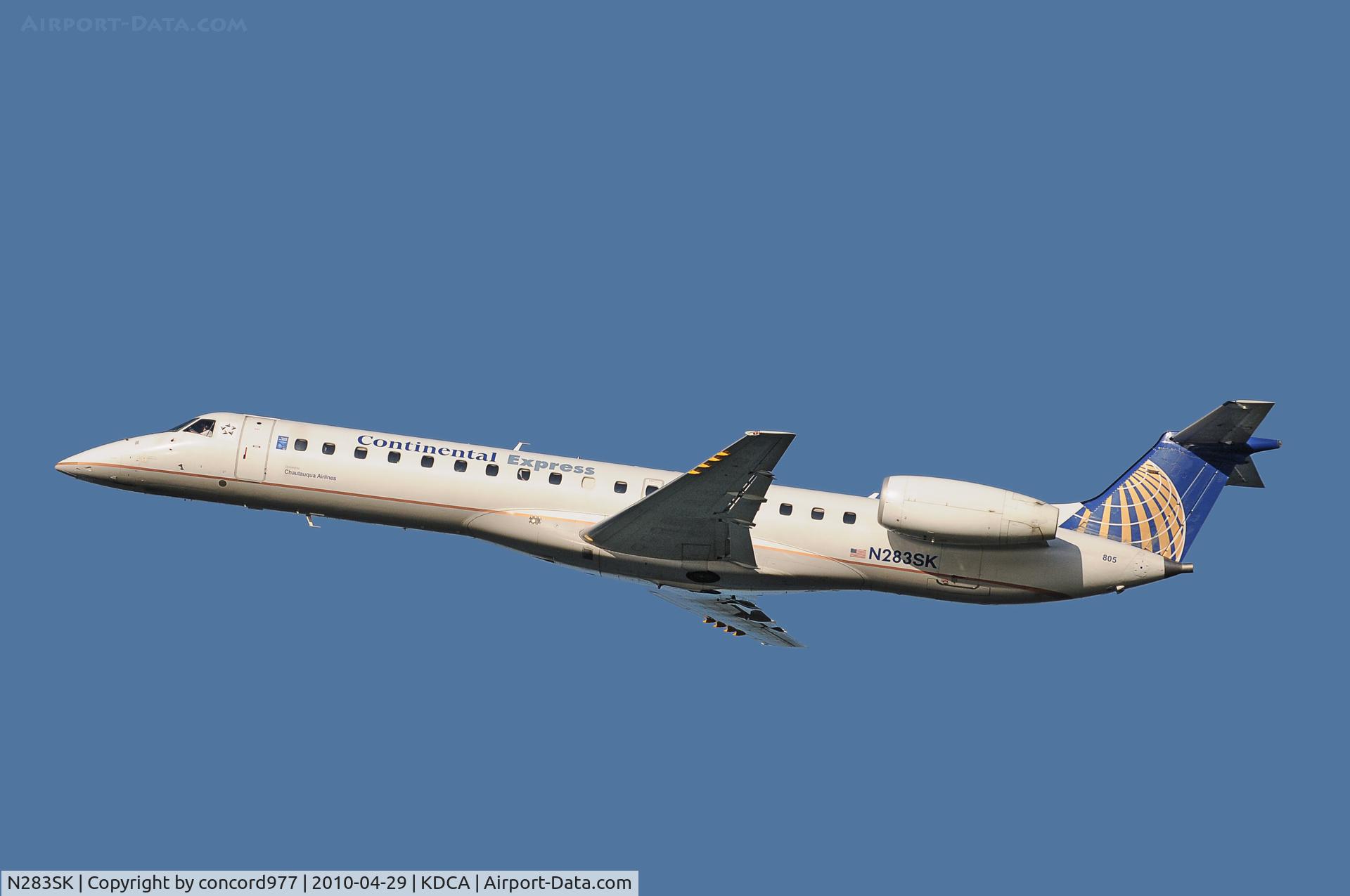 N283SK, 2001 Embraer ERJ-145LR (EMB-145LR) C/N 145424, Seen at KDCA on 4/29/2010.
