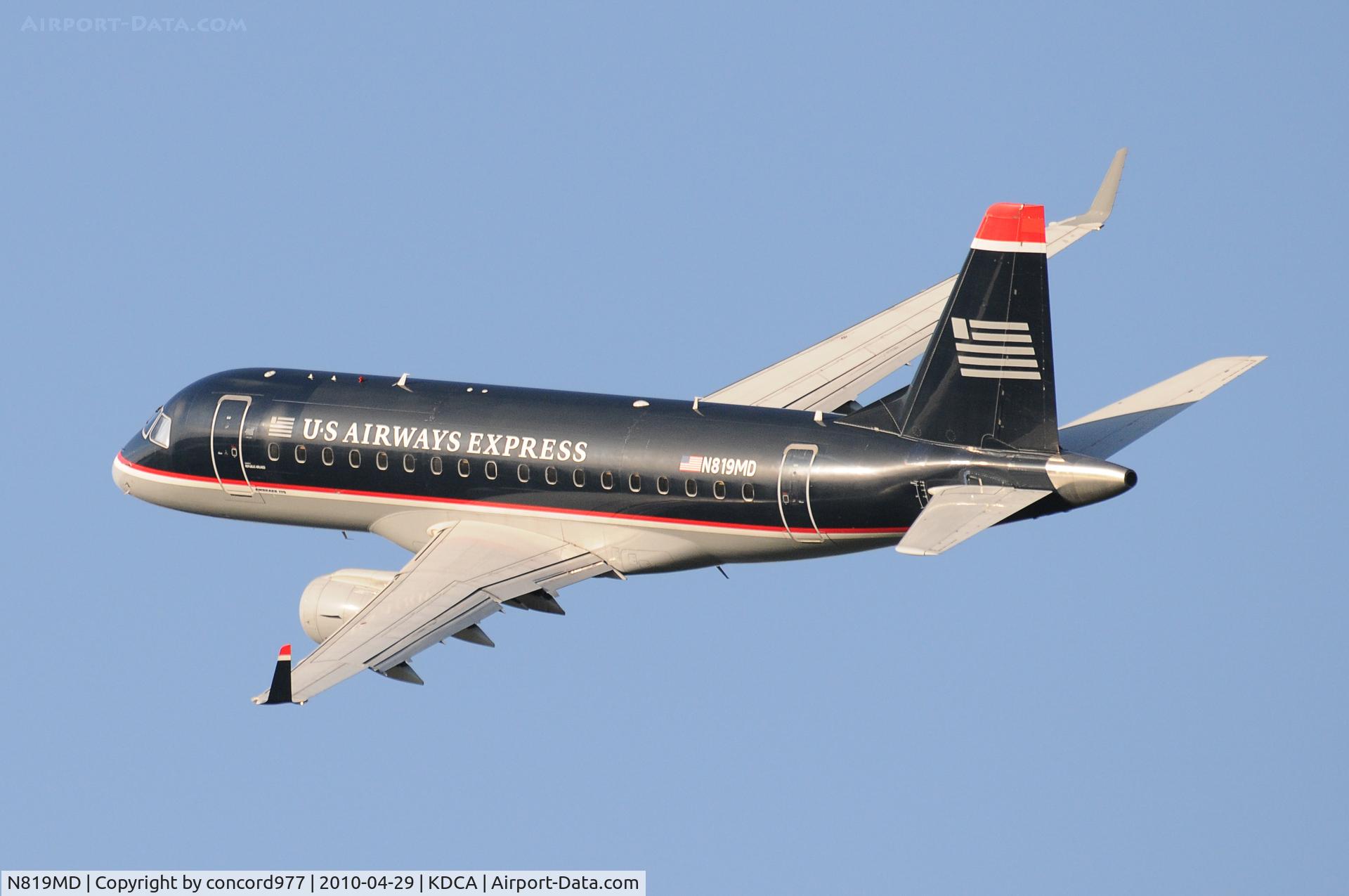 N819MD, 2004 Embraer 170SU (ERJ-170-100SU) C/N 17000040, Seen at KDCA on 4/29/2010.