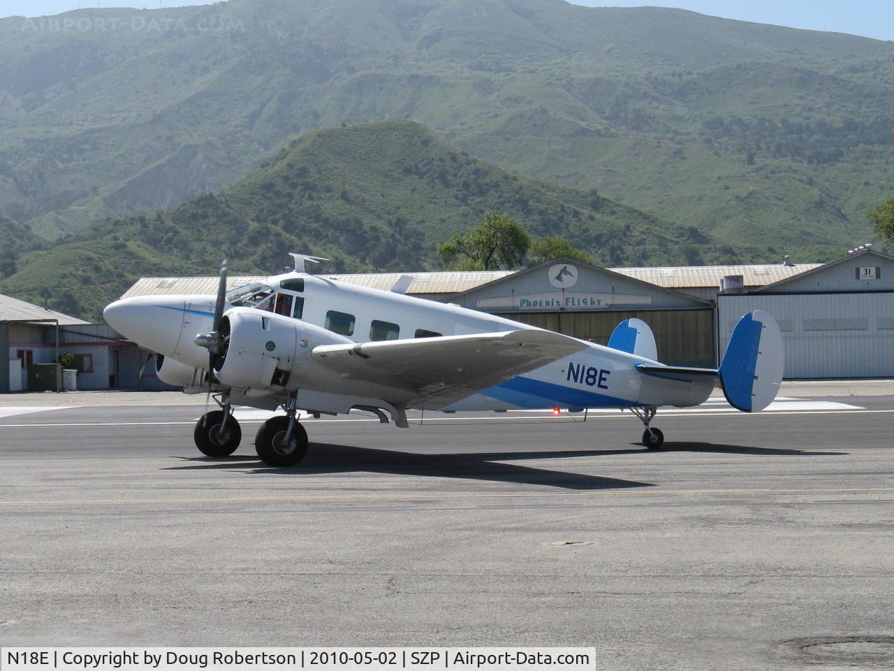 N18E, 1958 Beech E18S C/N BA-383, 1958 Beech E18S, two P&W R-985 Wasp Jr. 450 Hp each, taxi