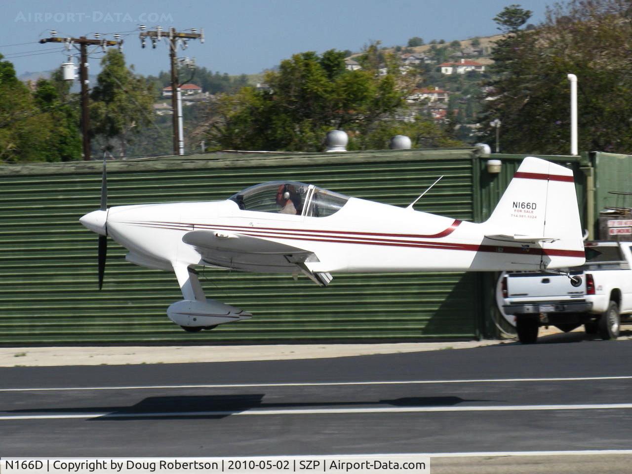 N166D, 1991 Vans RV-6 C/N 20222, 1991 Delano VAN's RV-6, Lycoming O-320 160 Hp, aircraft is For Sale, landing Rwy 22
