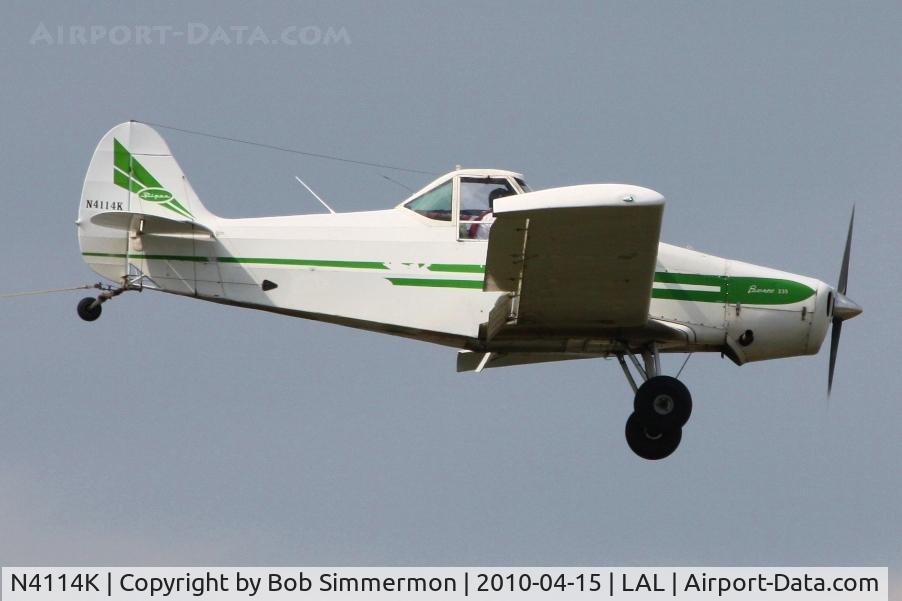 N4114K, 1966 Piper PA-25-235 C/N 25-4043, Returning after towing glider C-GJND at Sun N Fun 2010 - Lakeland, Florida.