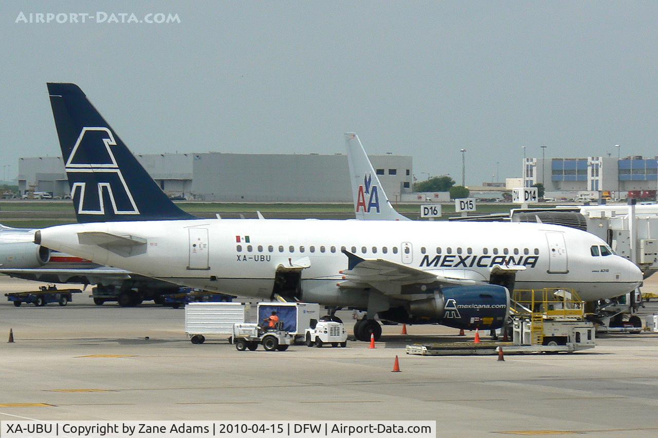 XA-UBU, 2005 Airbus A318-111 C/N 2377, Mexicana Airlines at the gate - DFW Airport