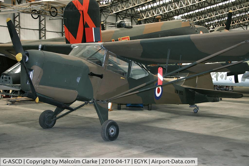 G-ASCD, 1962 Beagle A-61 Terrier 2 C/N B.615, Beagle A.61 Series 2 at The Yorkshire Air Museum, Elvington in 2010.