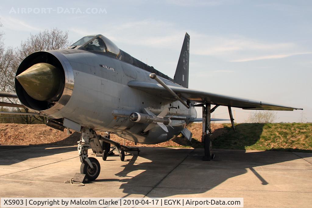 XS903, English Electric Lightning F.6 C/N 95249, English Electric Lightning F6 at at the Yorkshire Air Museum, Elvington, UK in 2010. Formerly the aircraft of No 11 Sqn's CO at RAF Binbrook.