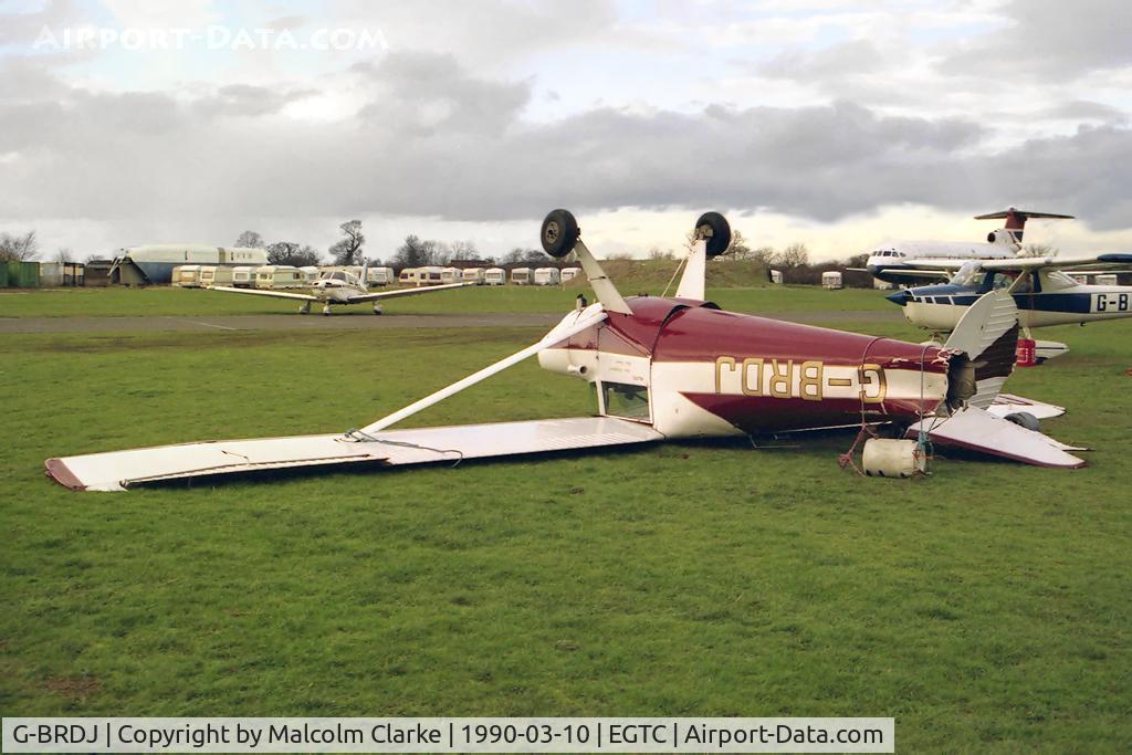 G-BRDJ, 1946 Luscombe 8F Silvaire C/N 3411, Luscombe 8F Silvaire. Severely damaged, together with Luscombe 8A G-BPZC, in the severe storm which swept across southern England in January, 1990. She was rebuilt to fly again another day.