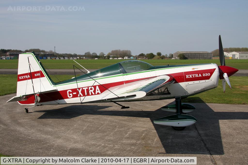 G-XTRA, 1987 Extra EA-230 C/N 12A, Extra EA-230. A participant in the 2010 John McLean Trophy aerobatics competition, Breighton Airfield, UK.