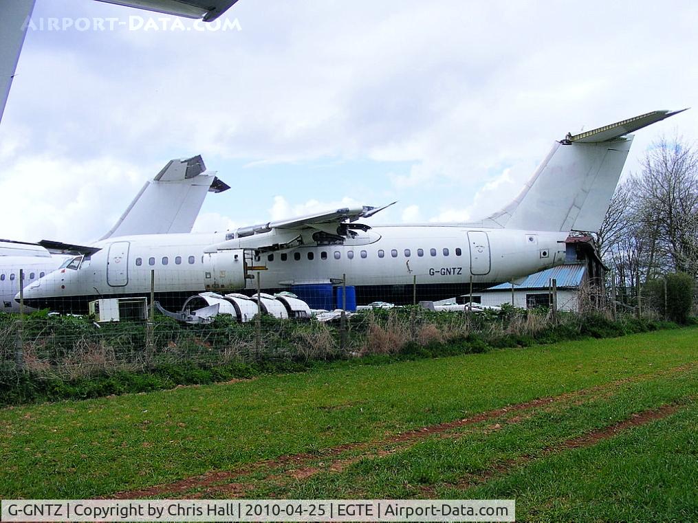 G-GNTZ, 1984 British Aerospace BAe.146-200A C/N E2036, in storage at Exeter Airport