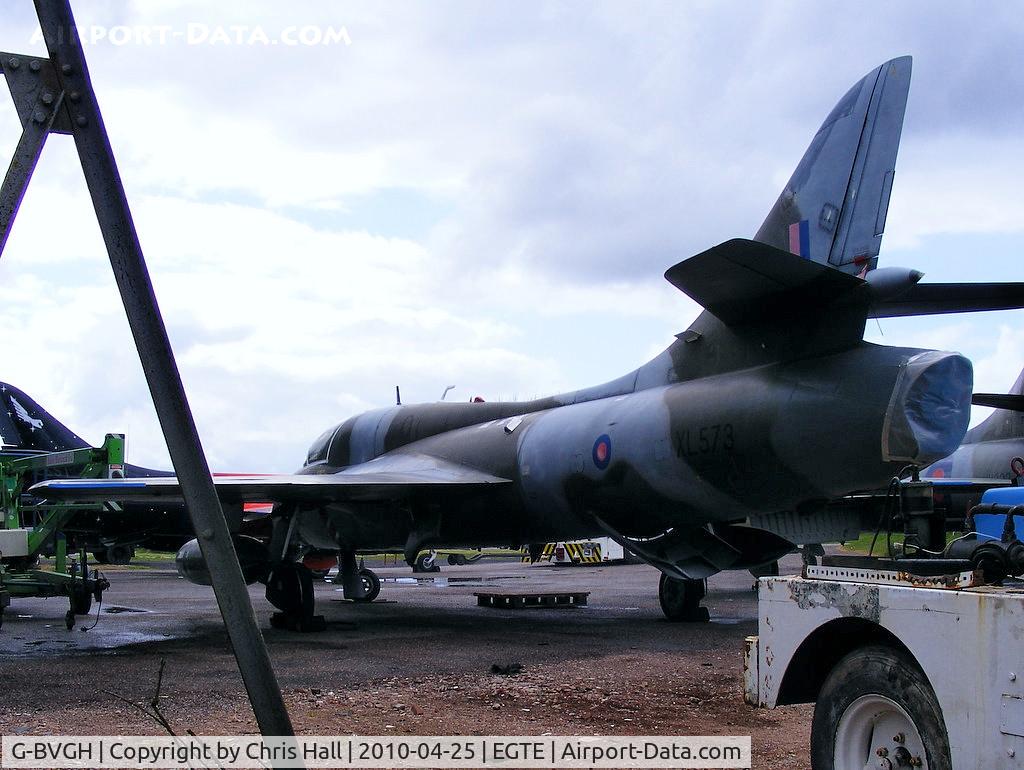 G-BVGH, 1958 Hawker Hunter T.7 C/N HABL-003360, wearing its former RAF ID XL573