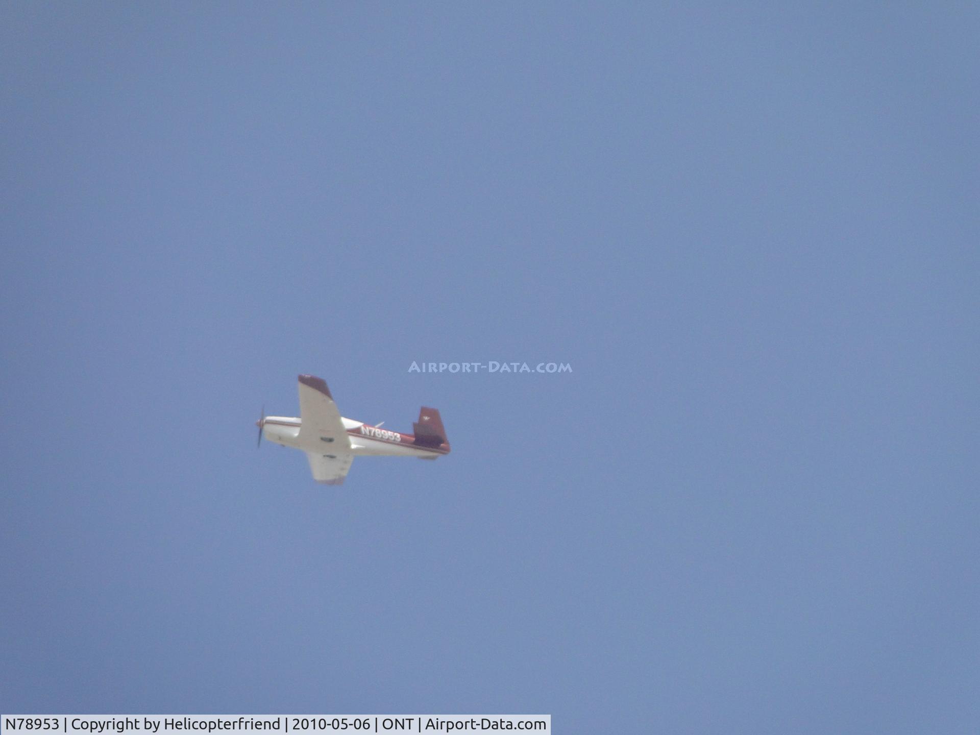 N78953, 1961 Mooney M20C Ranger C/N 1987, One of my Cable aircraft doing a high flyby at Ontario