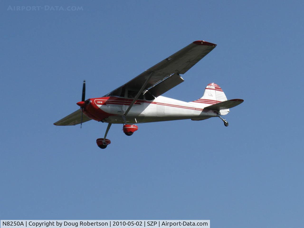 N8250A, 1952 Cessna 170B C/N 25102, 1952 Cessna 170B, Continental C-145-2 145 Hp, on final Rwy 22