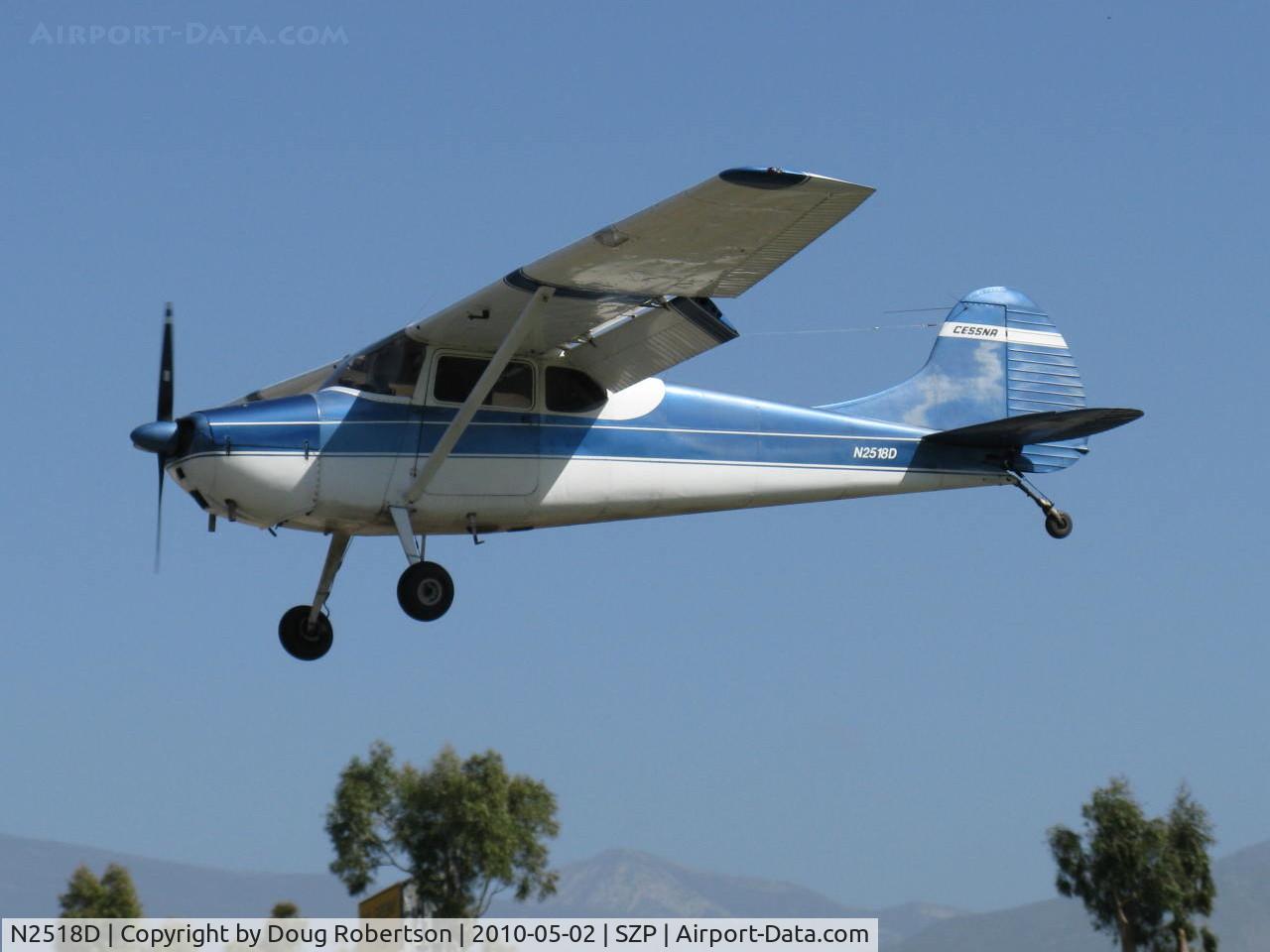 N2518D, 1952 Cessna 170B C/N 20670, 1952 Cessna 170B, Continental C-145-2 145 Hp, on final Rwy 22