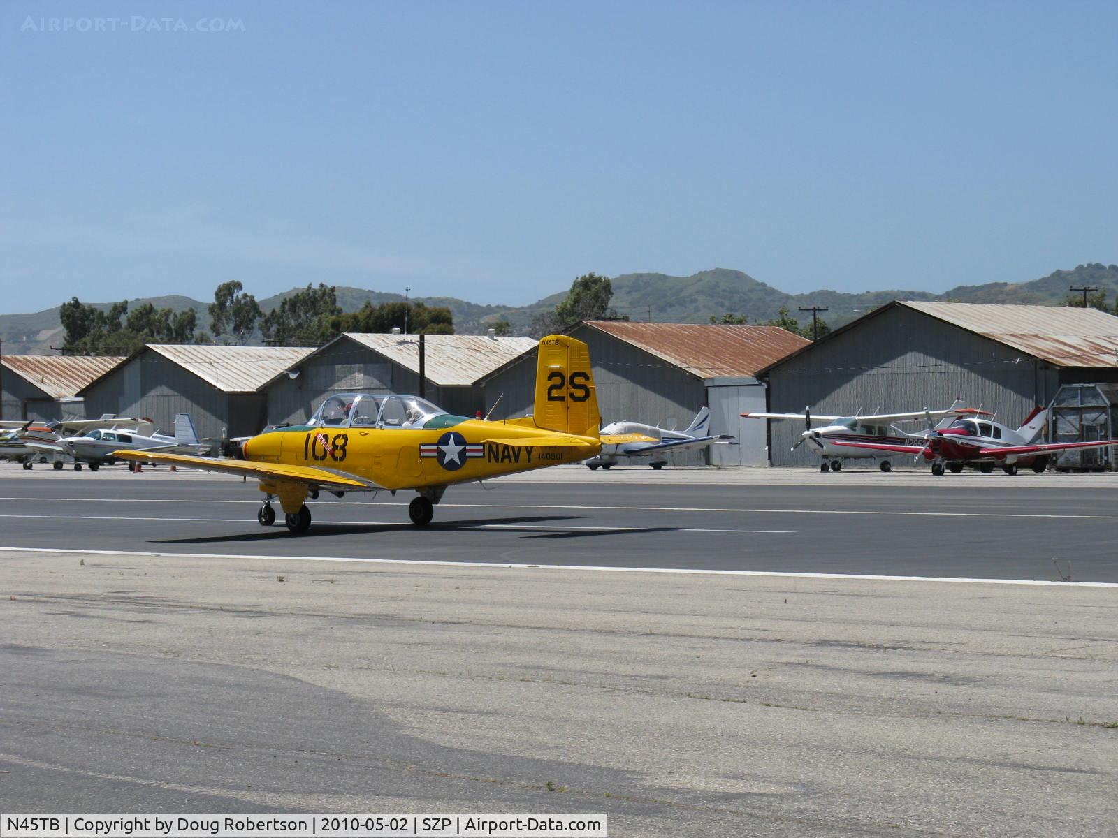 N45TB, 1956 Beech D-45 Mentor C/N BG-235, 1956 Beech D45 as T-34B MENTOR, Continental O-470-13 225 Hp, takeoff roll Rwy 22