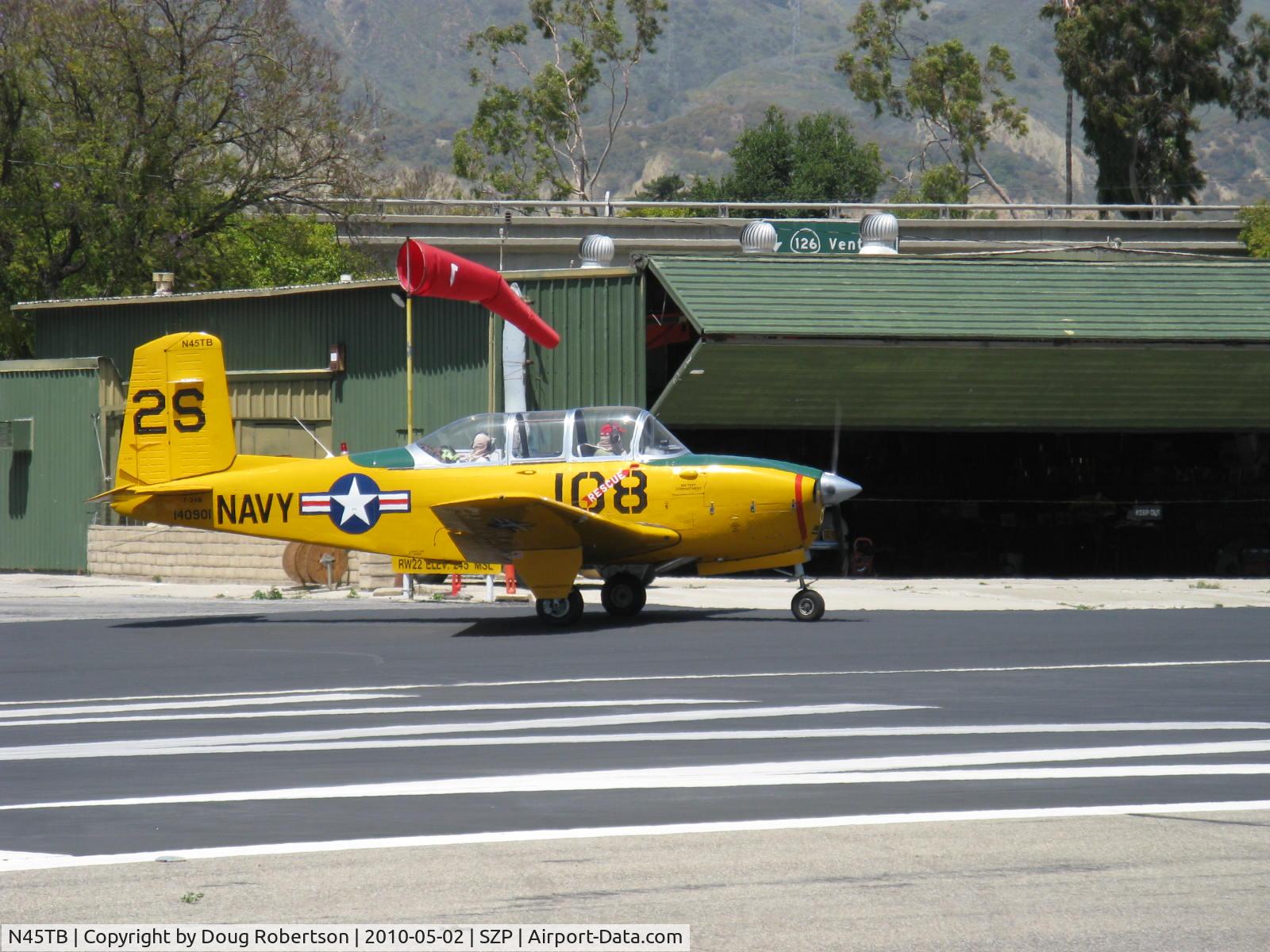 N45TB, 1956 Beech D-45 Mentor C/N BG-235, 1956 Beech D45 as T-34B MENTOR, Continental O-470-13 225 Hp, taking the active