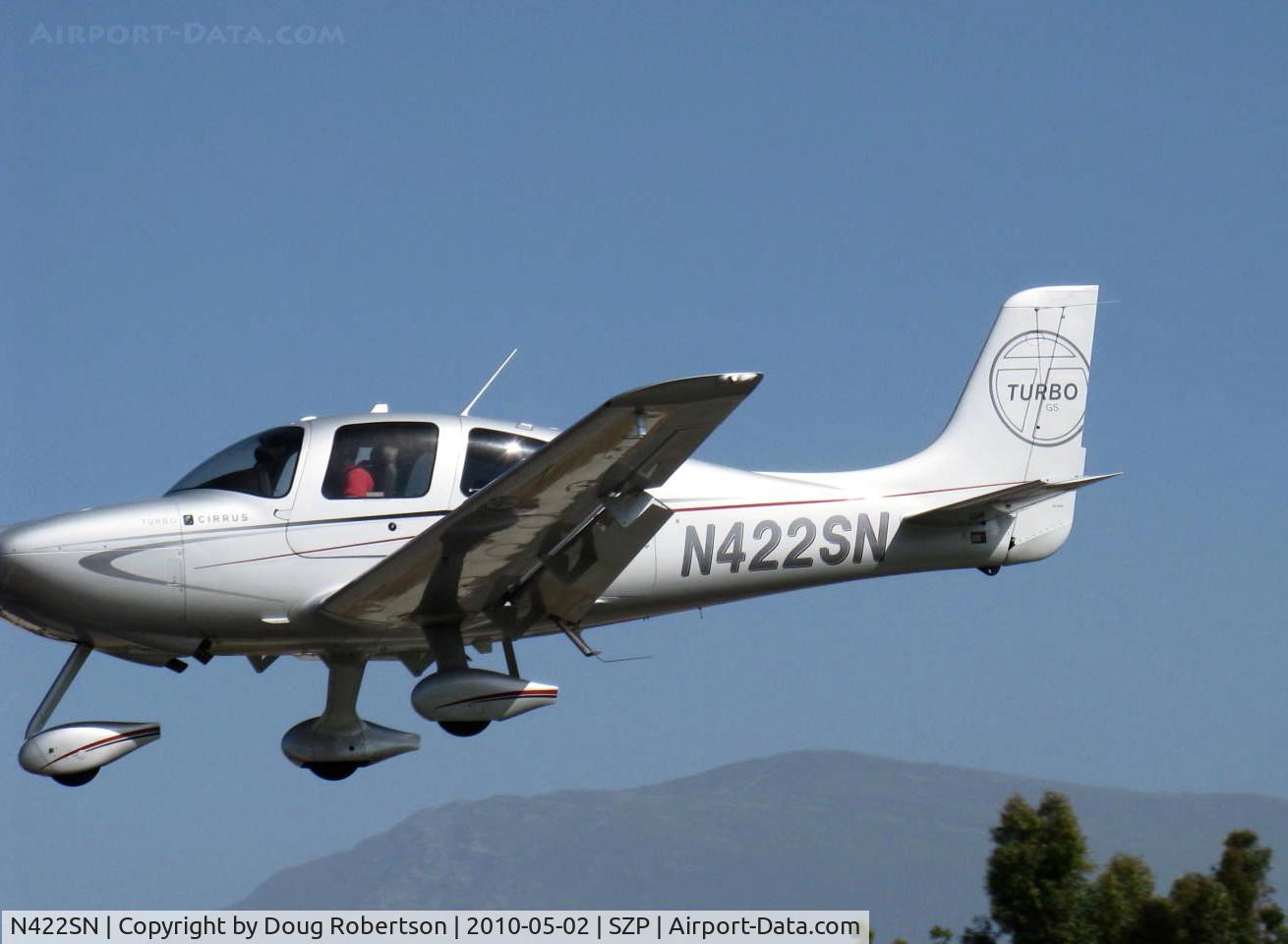 N422SN, Cirrus SR22T GS C/N 3508, 2009 Cirrus SR22 TURBO GS, Continental IO-550-N 310 Hp, Tornado Alley Turbo-normalizing, Max cruise speed 219 kts. (252 mph), on final Rwy 22