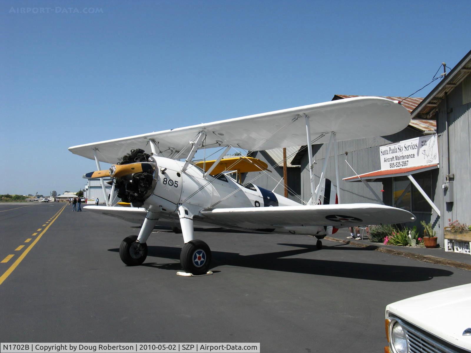 N1702B, 1942 Boeing PT-13D Kaydet (E75) C/N 75-5903, 1942 Boeing Stearman PT-13D 'Ruthies Doll', Continental W670 220 Hp. Photo #20,000 here!, See the Boeing Stearman article here re this aircraft.