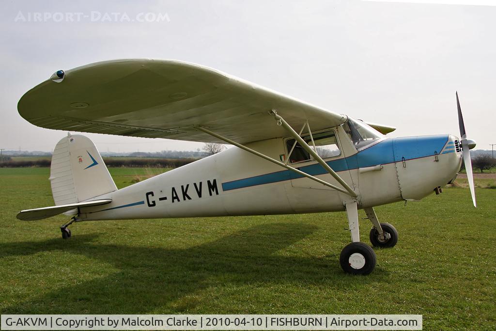 G-AKVM, 1947 Cessna 120 C/N 13431, Cessna 120 at Fishburn Airfield in 2010. Previosly N3173N. Over 60 years old and still going strong!