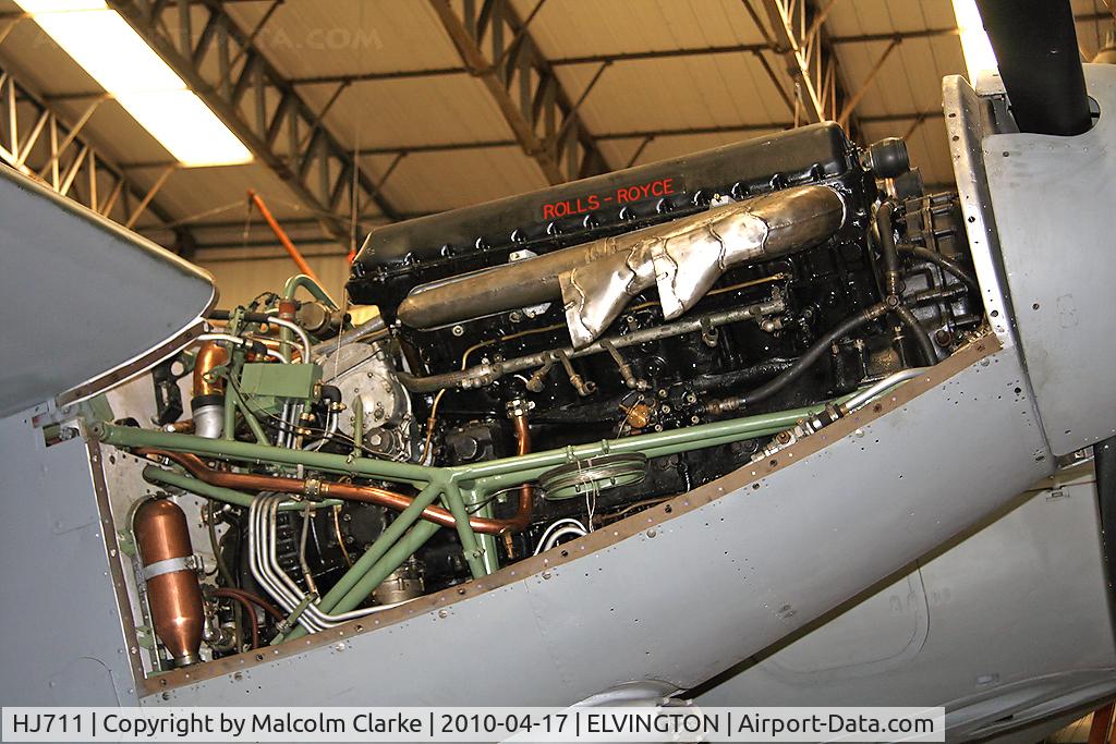 HJ711, 1943 De Havilland DH-98 Mosquito NF.11 C/N HJ711, De Havilland DH-98 Mosquito NF11 at The Yorkshire Air Museum, Elvington, UK in 2010. A view of one of the two Rolls Royce Merlin engines.
