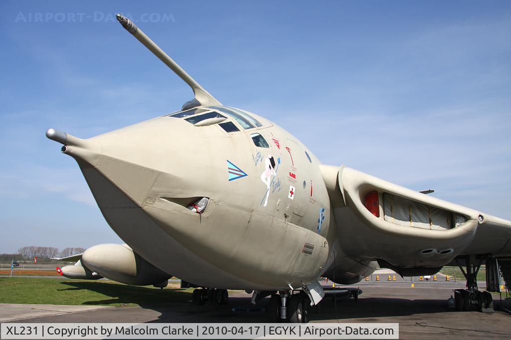 XL231, 1962 Handley Page Victor K.2 C/N HP80/76, Handley Page Victor K2 (HP-80). 'Lusty Lindy' in 2010, preserved at the Yorkshire Air Museum, Elvington.