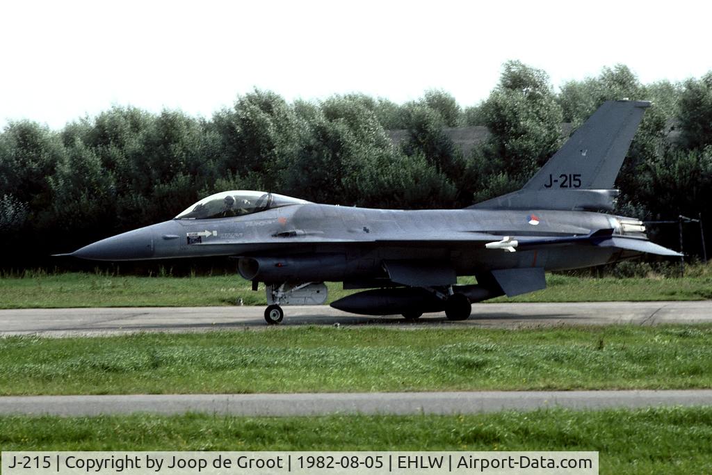 J-215, 1980 Fokker F-16A Fighting Falcon C/N 6D-4, J-215 is now preserved in the air force museum.