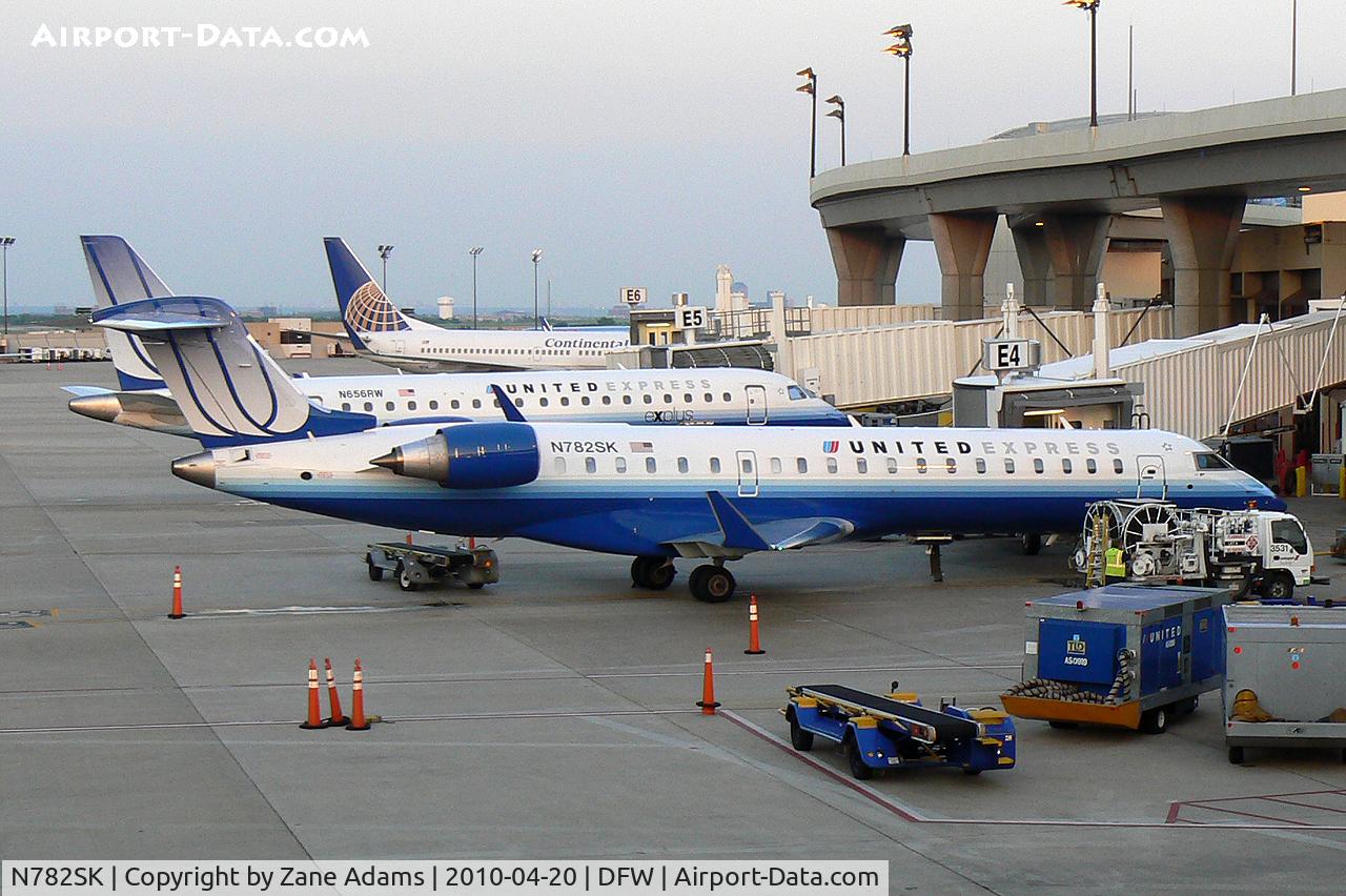 N782SK, Bombardier CRJ-701ER (CL-600-2C10) Regional Jet C/N 10278, United Express at the gate - DFW Airport