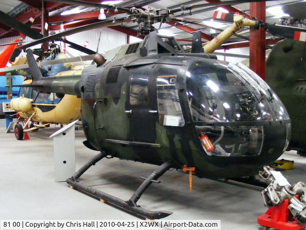 81 00, 1984 MBB Bo.105M C/N 5100, at The Helicopter Museum, Weston-super-Mare