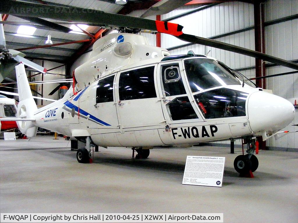 F-WQAP, Eurocopter SA365N Dauphin C/N 6001, at The Helicopter Museum, Weston-super-Mare