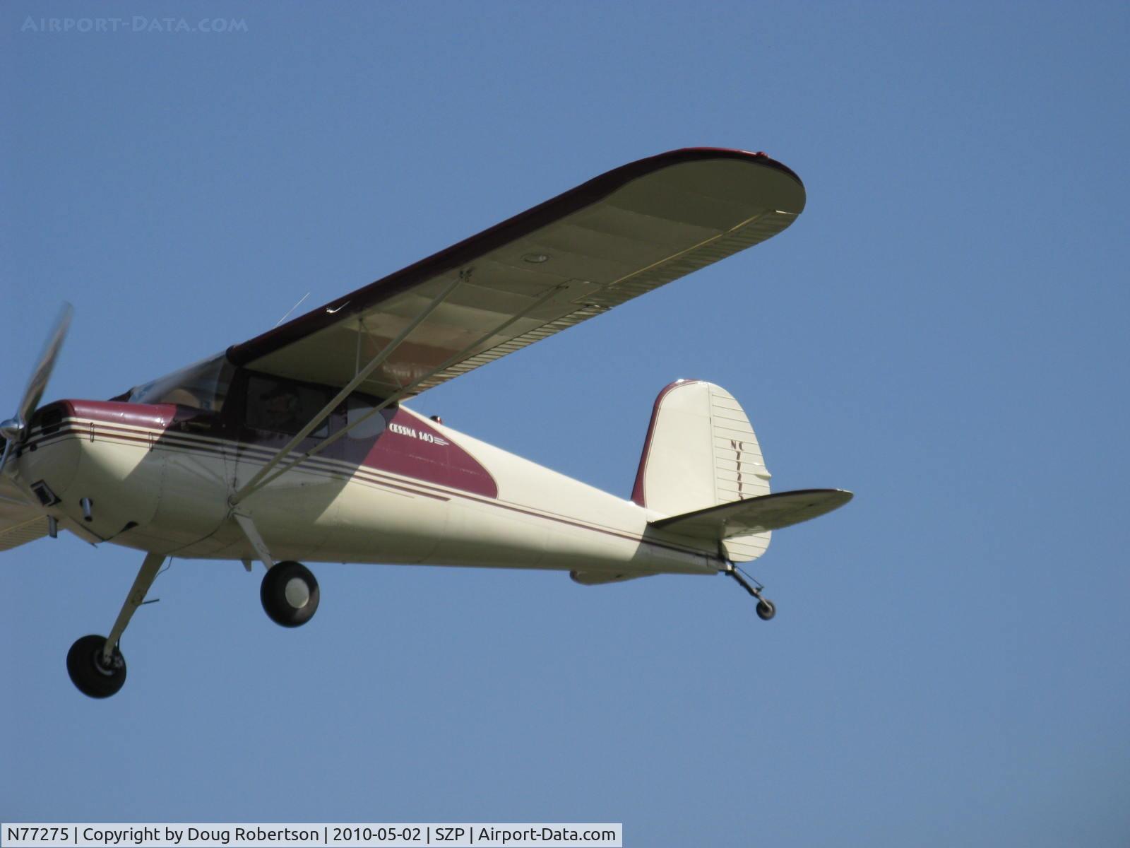 N77275, 1946 Cessna 140 C/N 11488, 1946 Cessna 140, Continental C85 85 Hp, on final Rwy 22