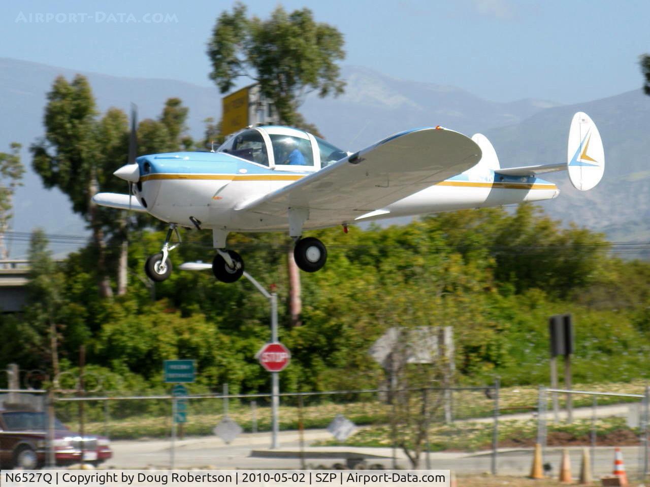 N6527Q, 1966 Alon A2 Aircoupe C/N A-127, 1966 Alon A2 AIRCOUPE, Continental C90 90 Hp, on final Rwy 22