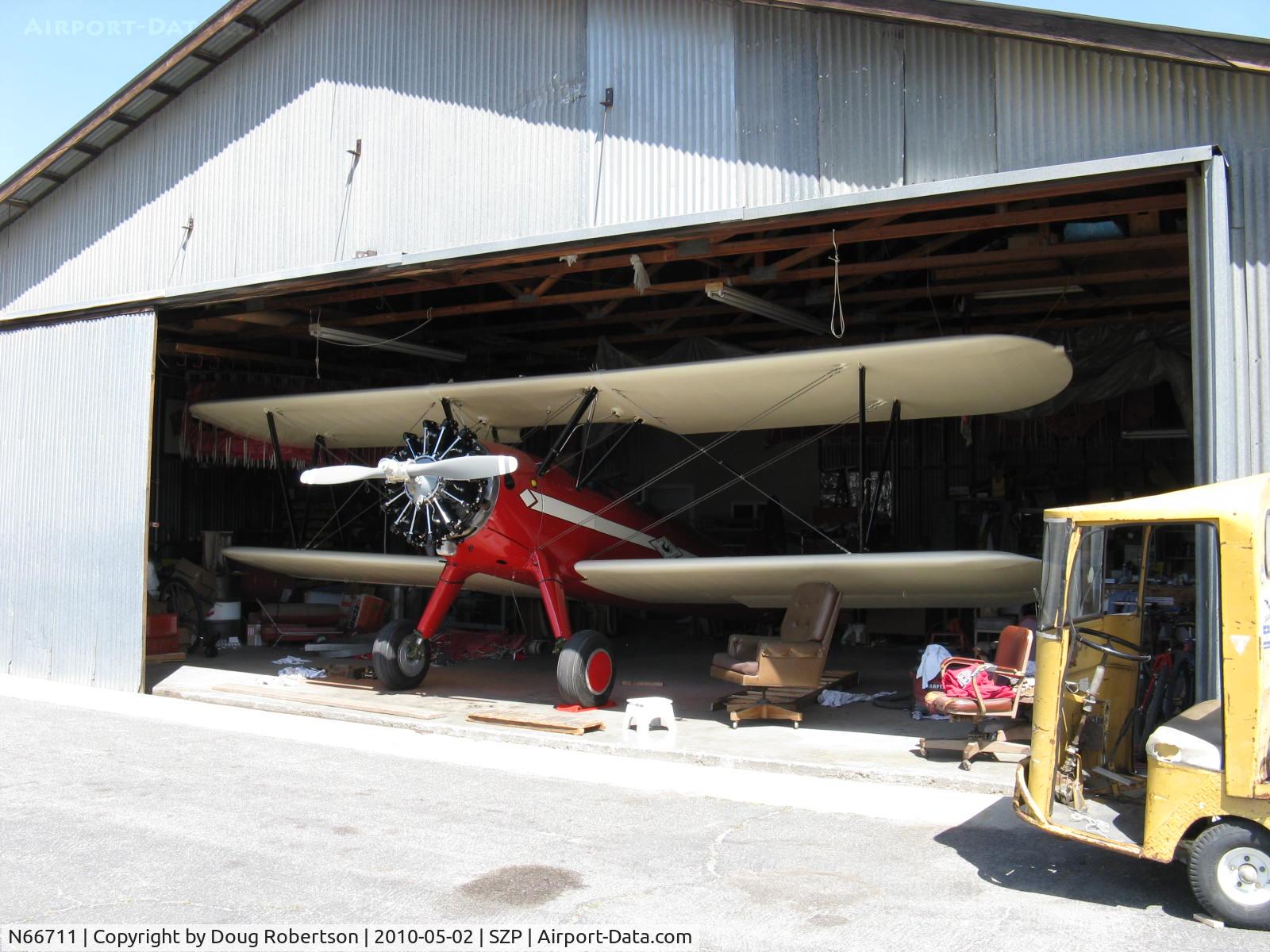 N66711, 1941 Boeing IB75A C/N 75-1675, 1941 Boeing Stearman IB75A, Jacobs R-755B2 275 Hp newly rebuilt engine, aircraft in total rebuild at Rowena's Flying Fabric Company, Restricted-Experimental class