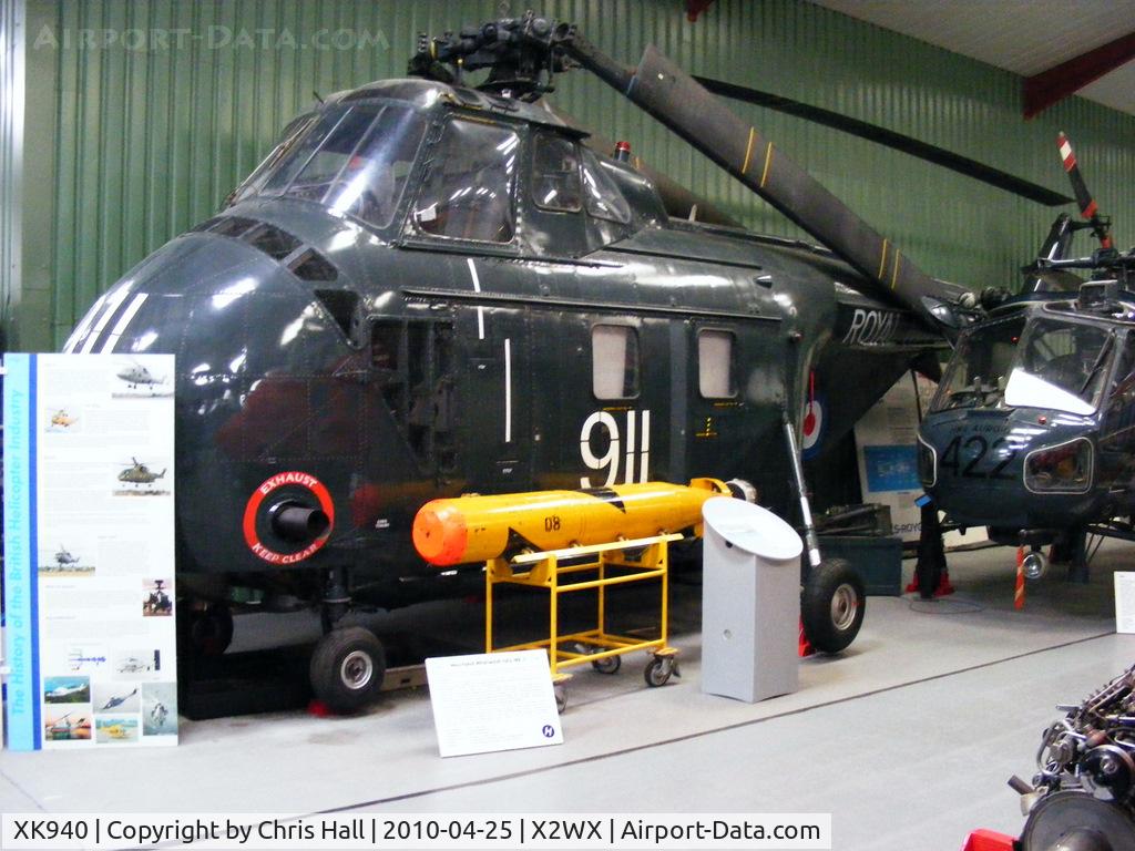 XK940, 1957 Westland Whirlwind HAS.7 C/N WA167, at The Helicopter Museum, Weston-super-Mare