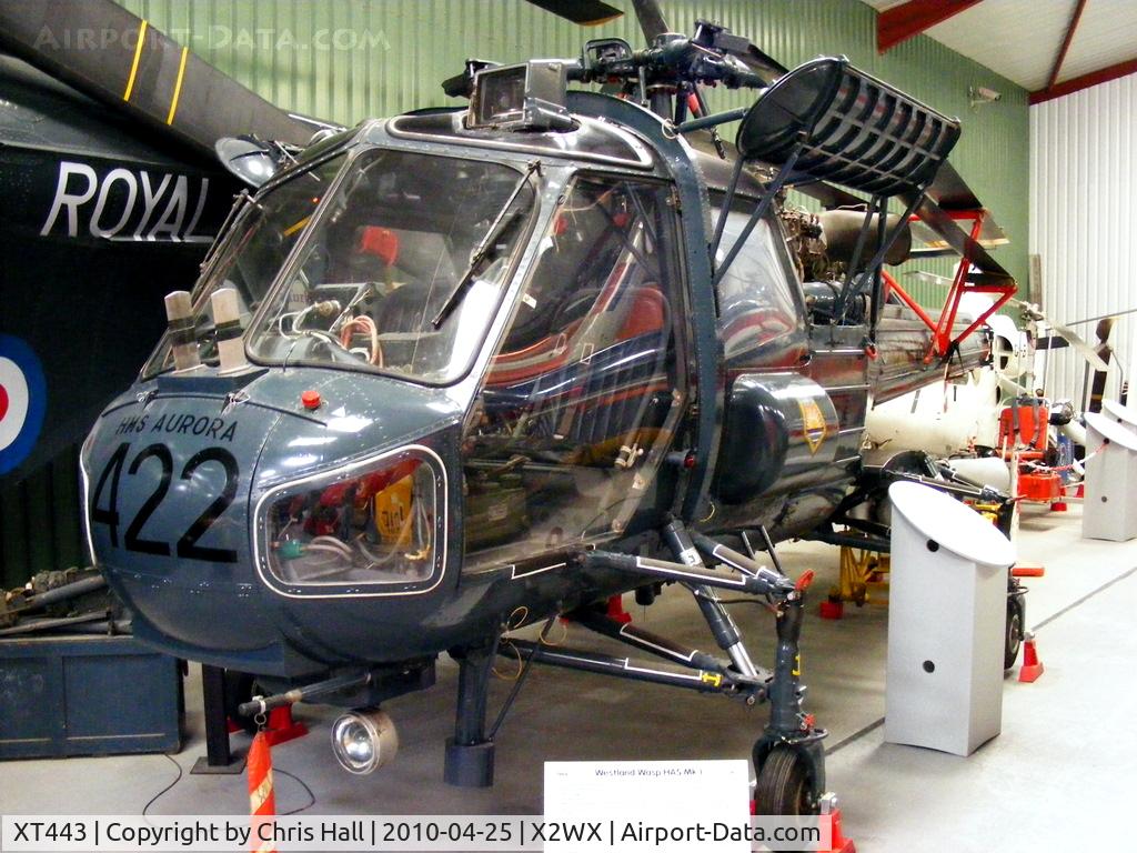 XT443, 1966 Westland Wasp HAS.1 C/N F9613, at The Helicopter Museum, Weston-super-Mare