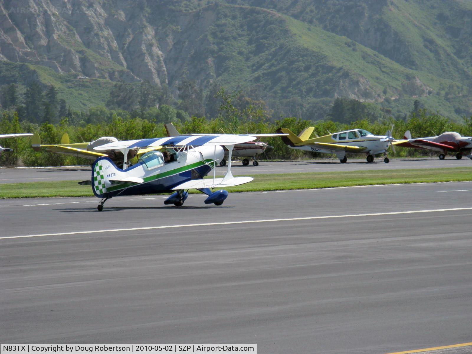 N83TX, 1983 Pitts S-1E Special C/N 8-0110, 1983 Langerud/Taylor/Hines PITTS S-1E, Lycoming O-320, landing roll Rwy 22