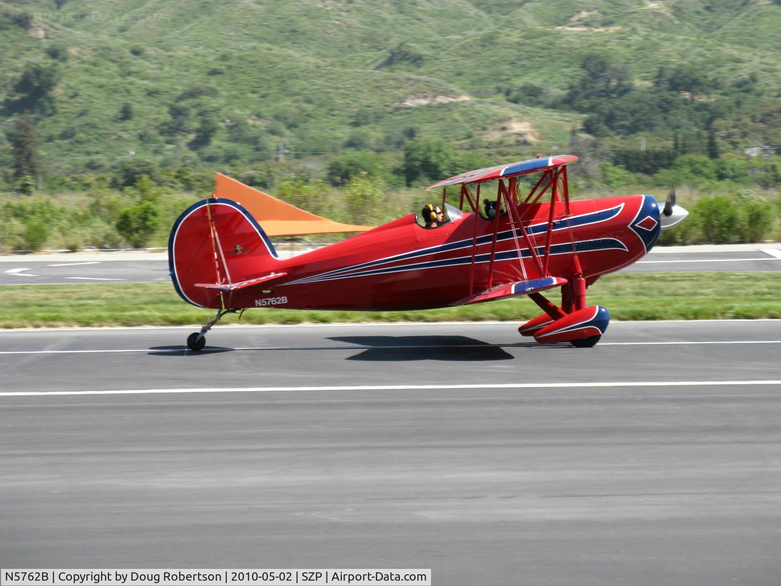 N5762B, 1980 Great Lakes 2T-1A-2 Sport Trainer C/N 0833, 1980 Great Lakes 2T-1A-2 SPORT TRAINER, Lycoming AEIO-360-B1F6 180 Hp, landing roll Rwy 22