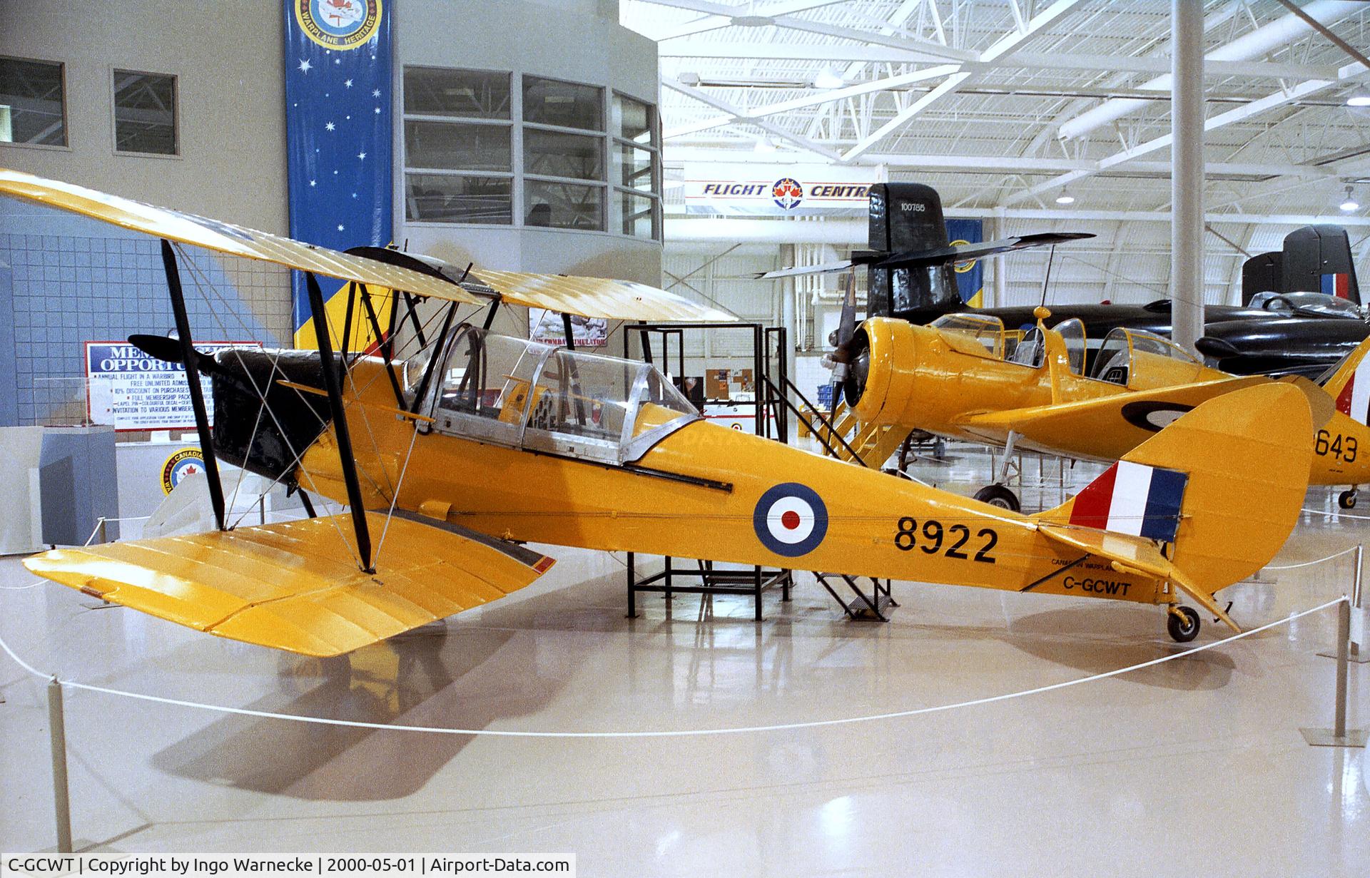 C-GCWT, 1942 De Havilland Canada DH-82C Tiger Moth C/N DHC1724, De Havilland D.H.82C Tiger Moth at the Canadian Warplane Heritage Museum, Hamilton Ontario