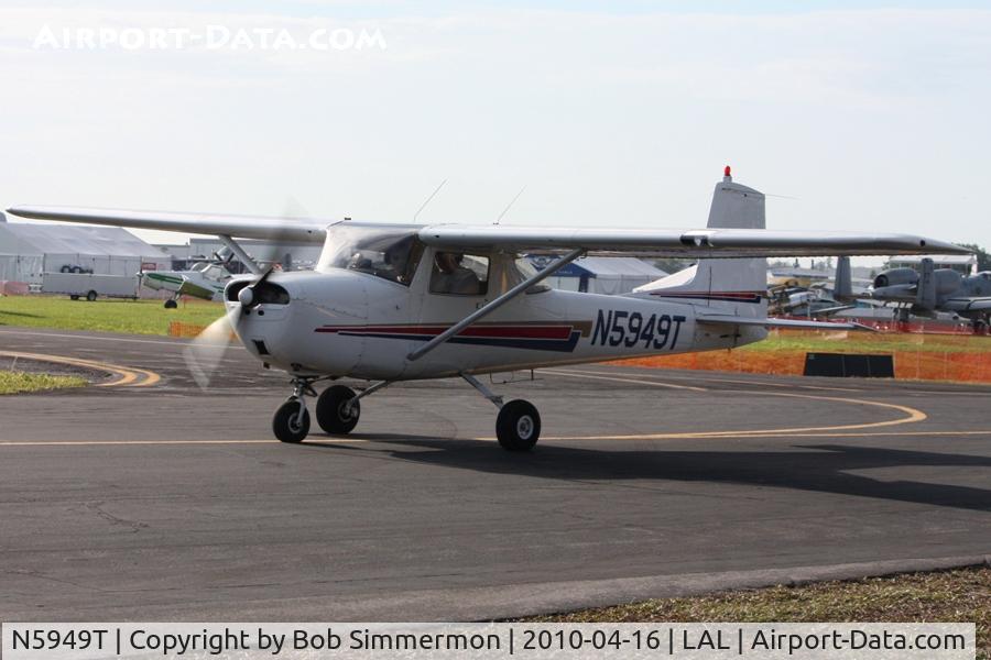 N5949T, 1964 Cessna 150D C/N 15060649, Departing Lakeland, FL during Sun N Fun 2010
