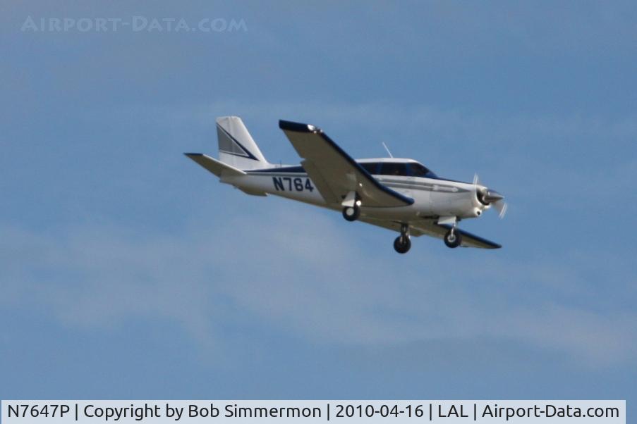 N7647P, 1961 Piper PA-24-180 Comanche C/N 24-2861, Arriving at Lakeland, FL during Sun N Fun 2010.