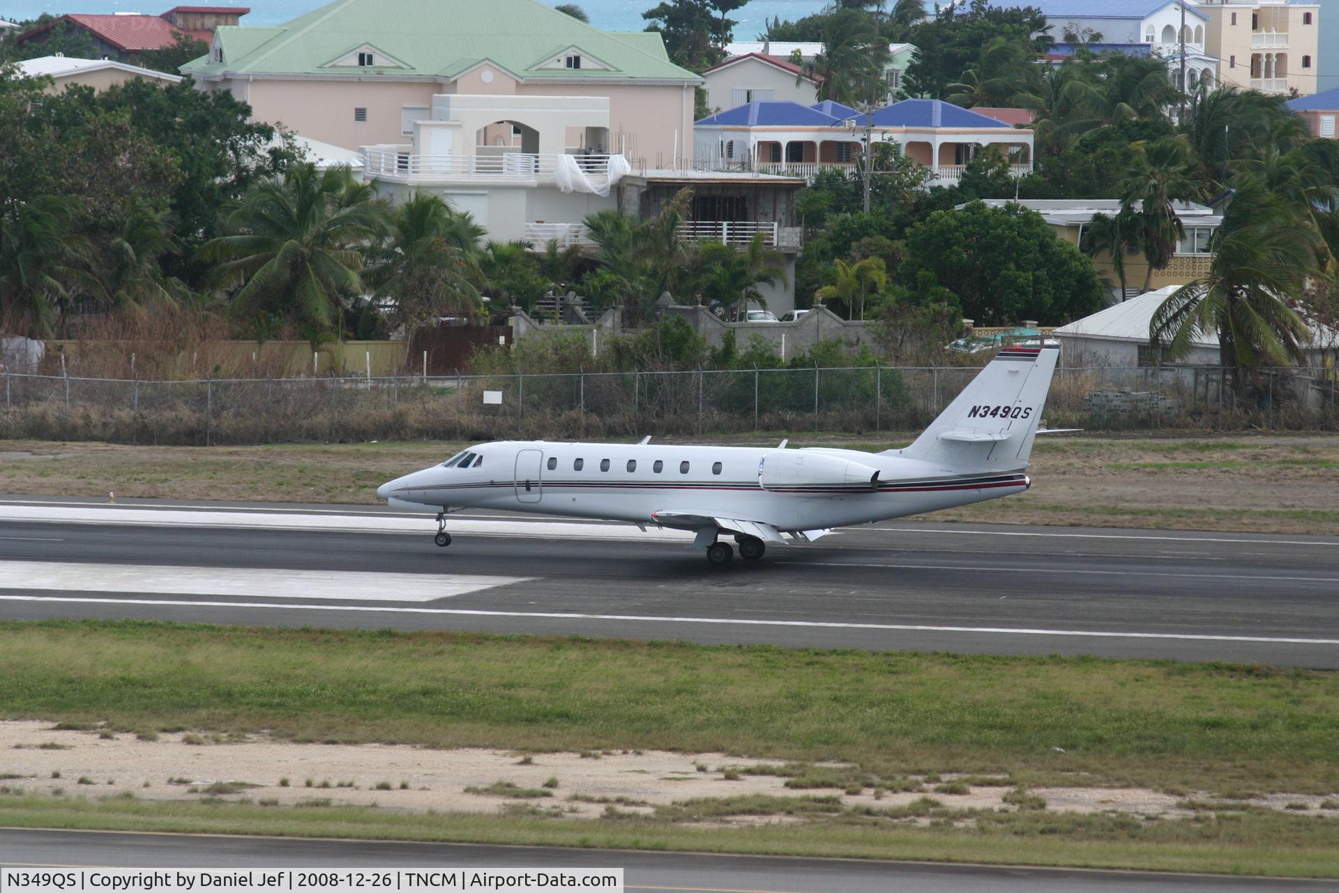N349QS, 2005 Cessna 680 Citation Sovereign C/N 680-0029, N349QS landing at TNCM