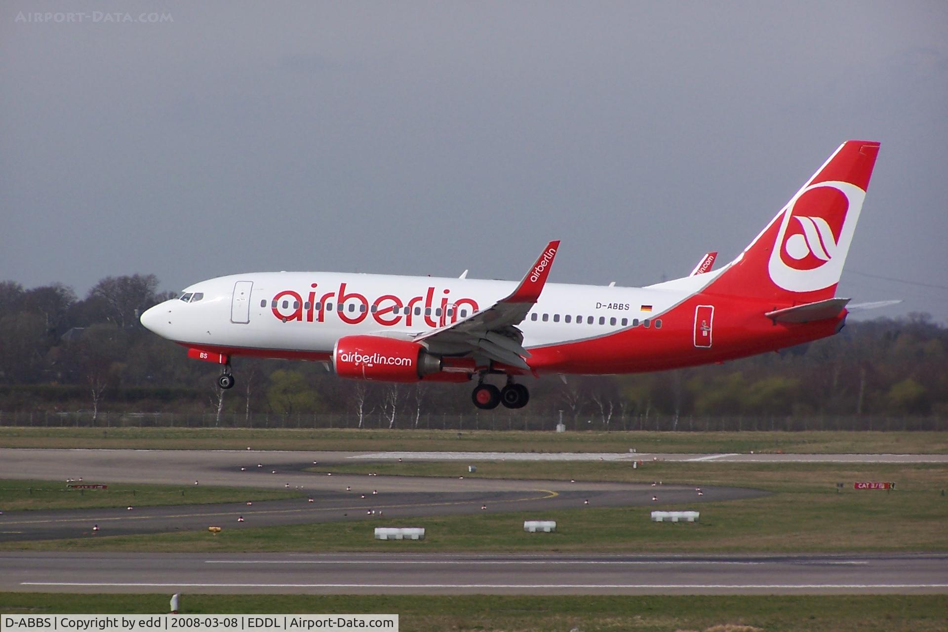 D-ABBS, 2001 Boeing 737-76N C/N 28654, new colours air berlin