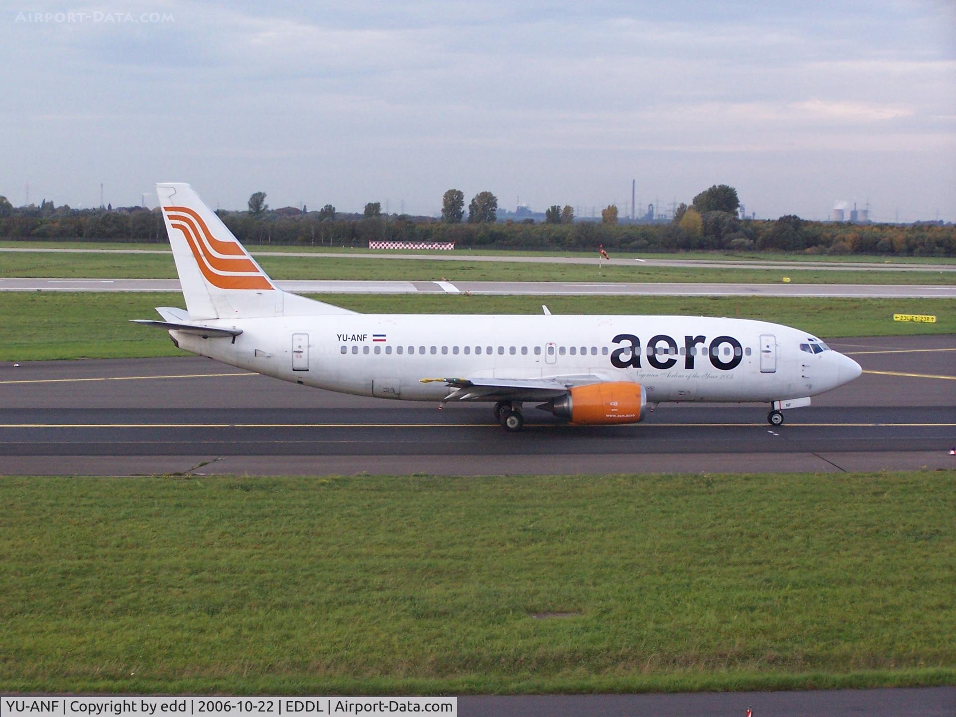 YU-ANF, 1985 Boeing 737-3H9 C/N 23330/1136, Leased from Jat Airways